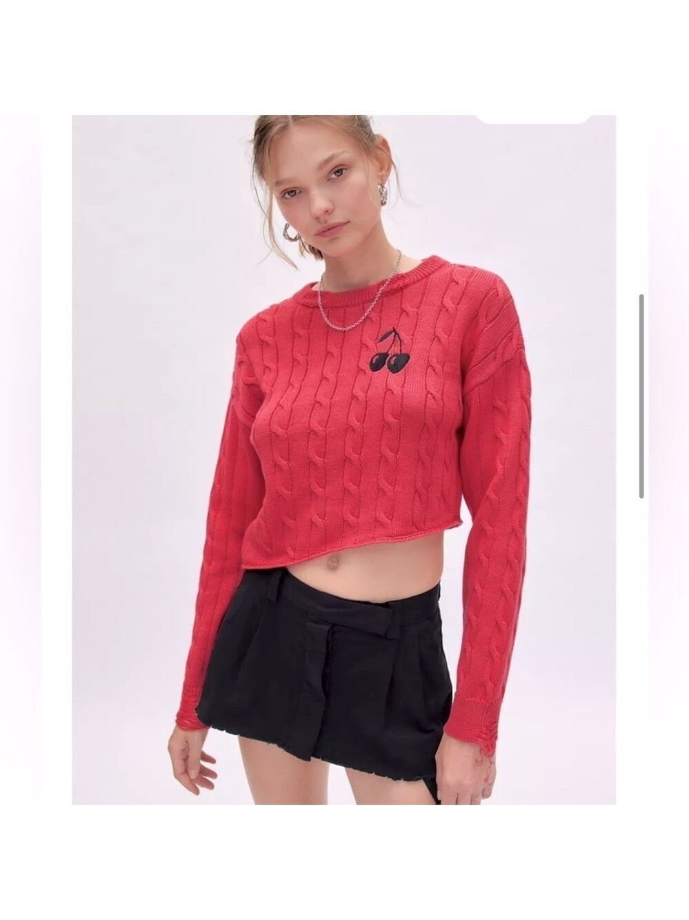 BDG Urban Outfitters Emmett Cable Knit Asymmetric Pullover Sweater Size Medium